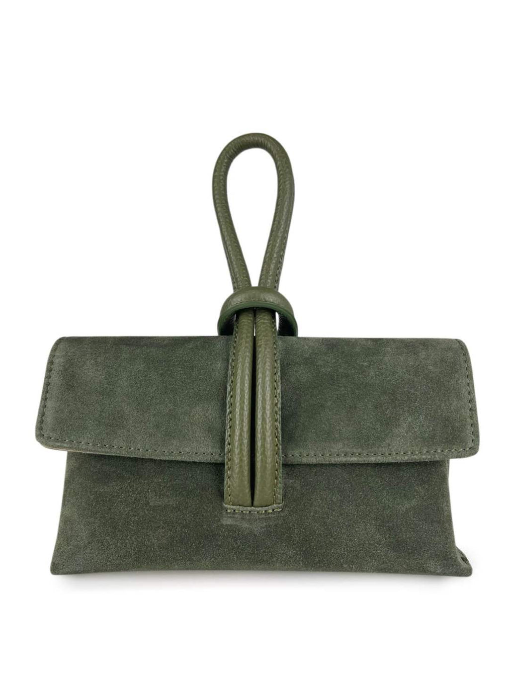 Mi108 Olive Suede Knot Pochette