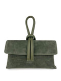 Mi108 Olive Suede Knot Pochette