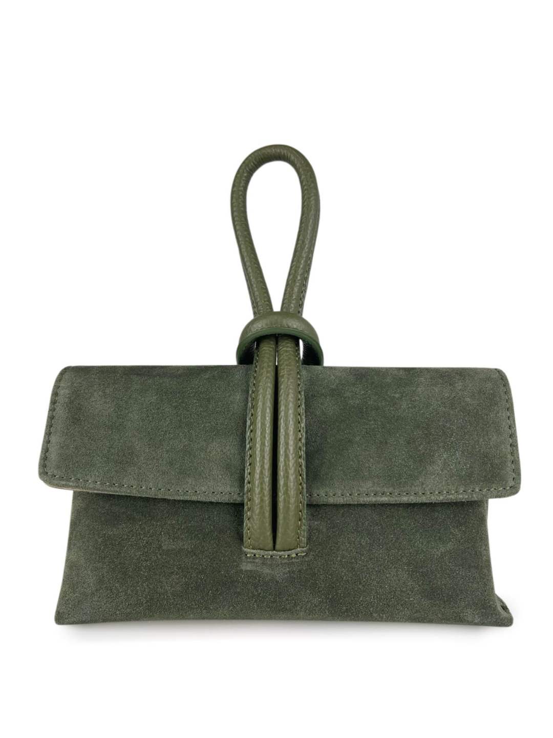 Mi108 Olive Suede Knot Pochette