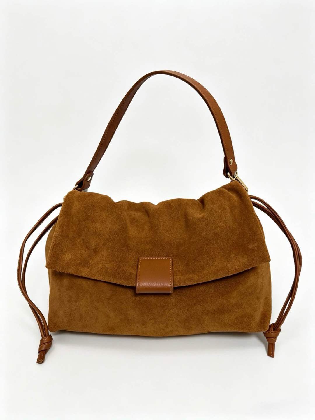 ST098 Tan Suede Flap Bag