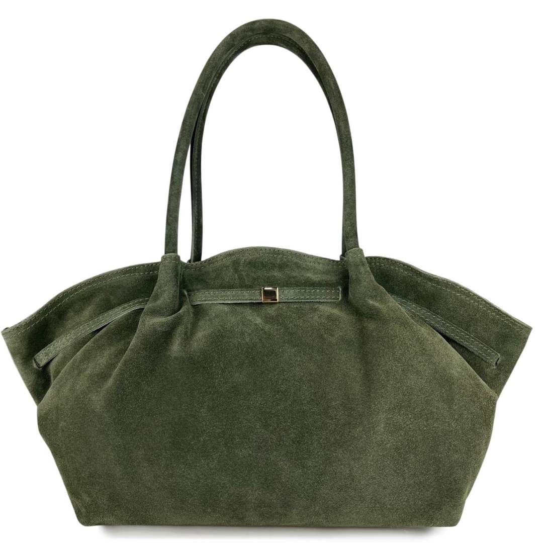 MI491 Olive Suede Shopper Bag