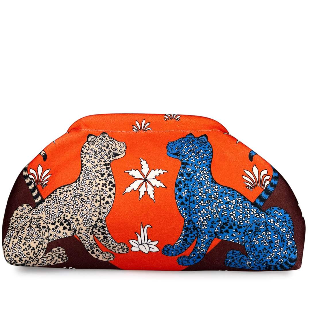 Mi247 Orange Leopard-Print Pochette