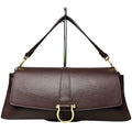 MI606 Dark Brown Leather Flap Shoulder Bag