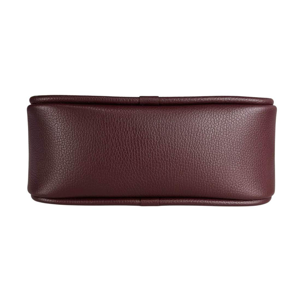MI512 Burgundy Suede Bamboo Clasp Bag