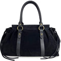Mi147 Black Maxi Suede Bag