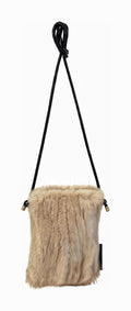 JA010 Beige Faux Fur Phone Bag