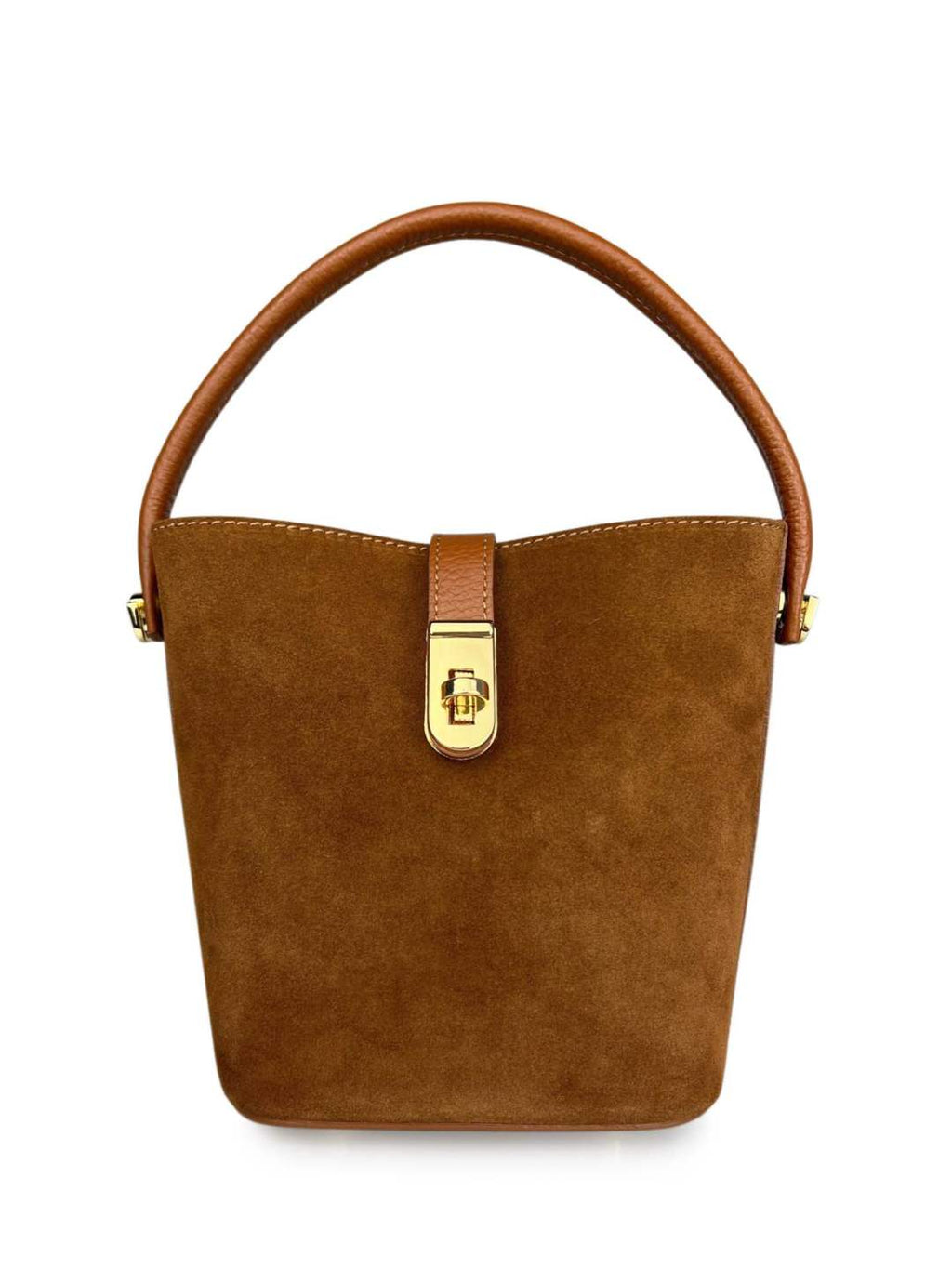Mi126 Tan Suede Bucket Bag