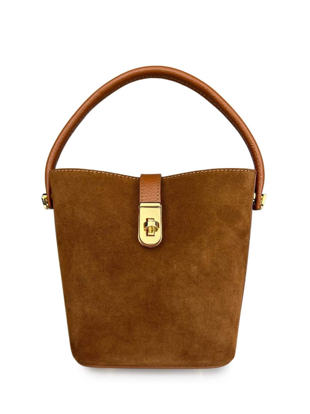 Mi126 Tan Suede Bucket Bag