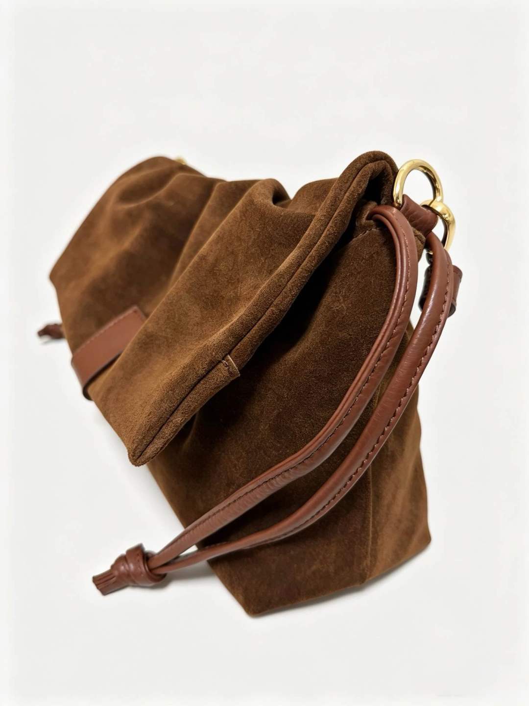 ST093 Brown Suede Flap Bag