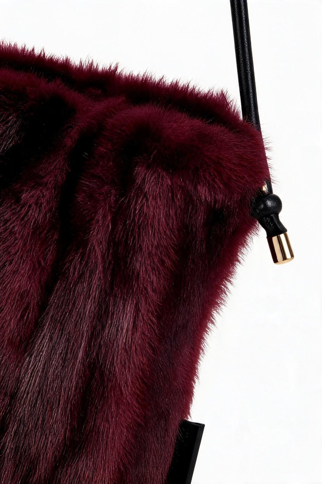 JA014 Wine Faux Fur Phone Bag