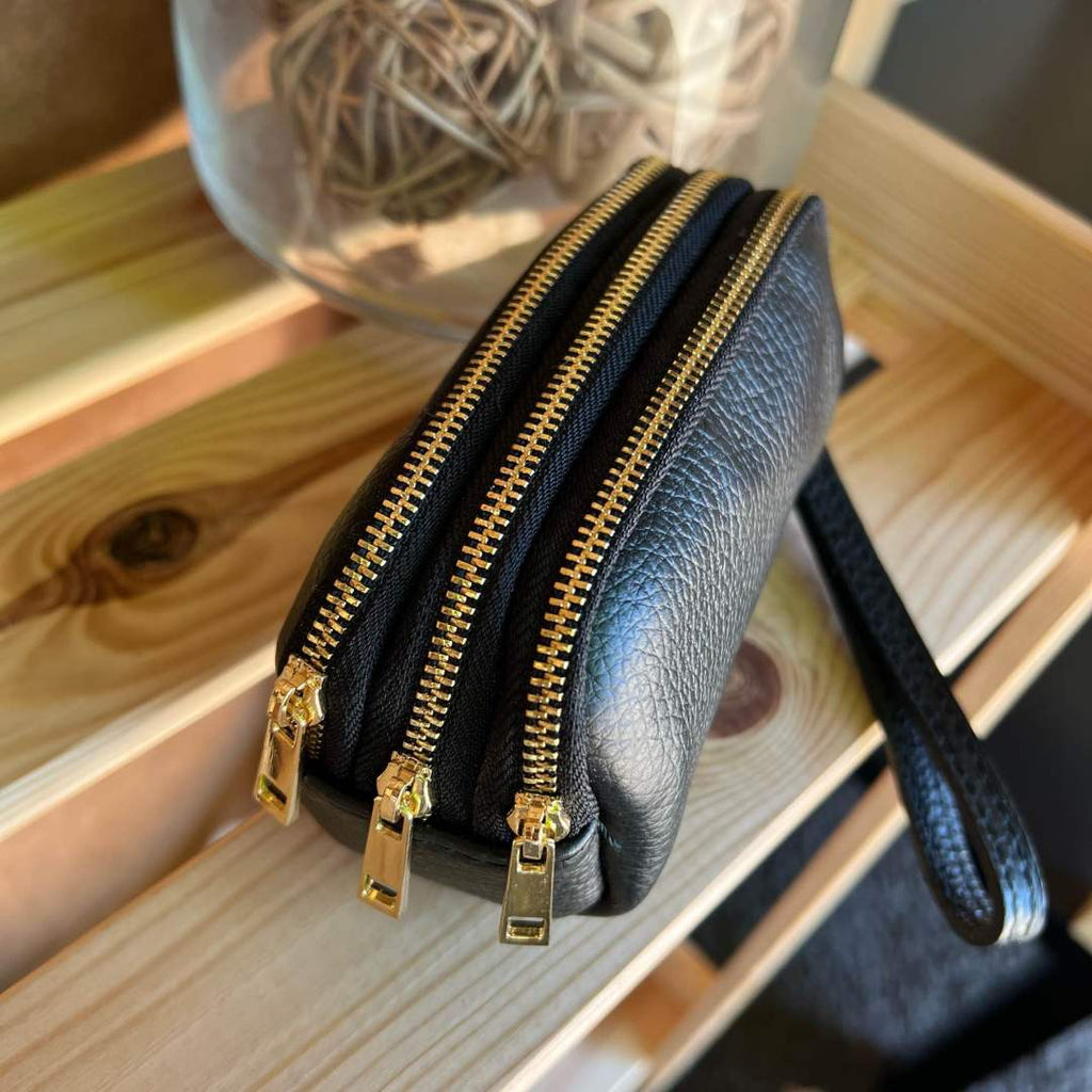 Mi102 Black 3-Compartment Mini Bag