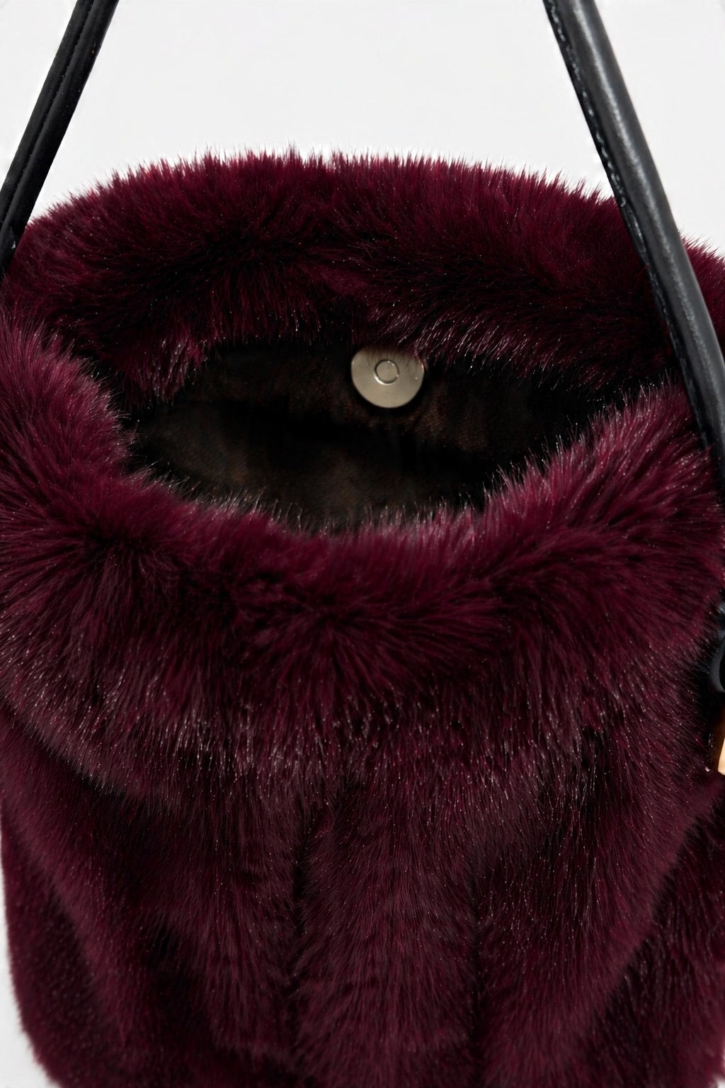 JA014 Wine Faux Fur Phone Bag