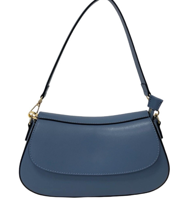 ITBABL Italian Stylish Blue Leather Satchel JIJOU CAPRI