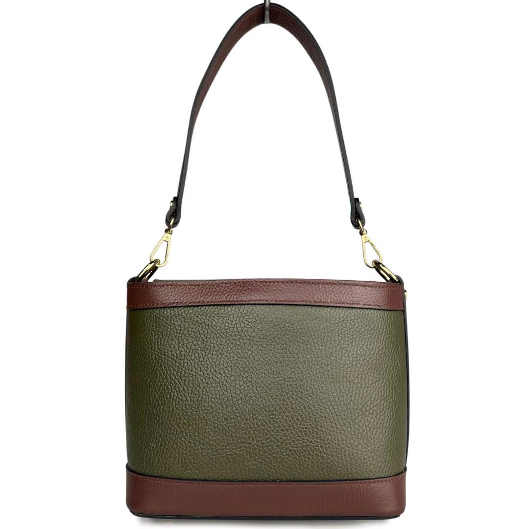 Mi179 Olive Two-Tone Shoulder Bag
