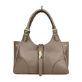 MI661 Dark Taupe Leather Shopper Bag