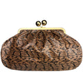 Mi270 Python Print Brown Clip Clutch