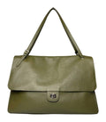 MI543 Olive Leather XL Flap Bag