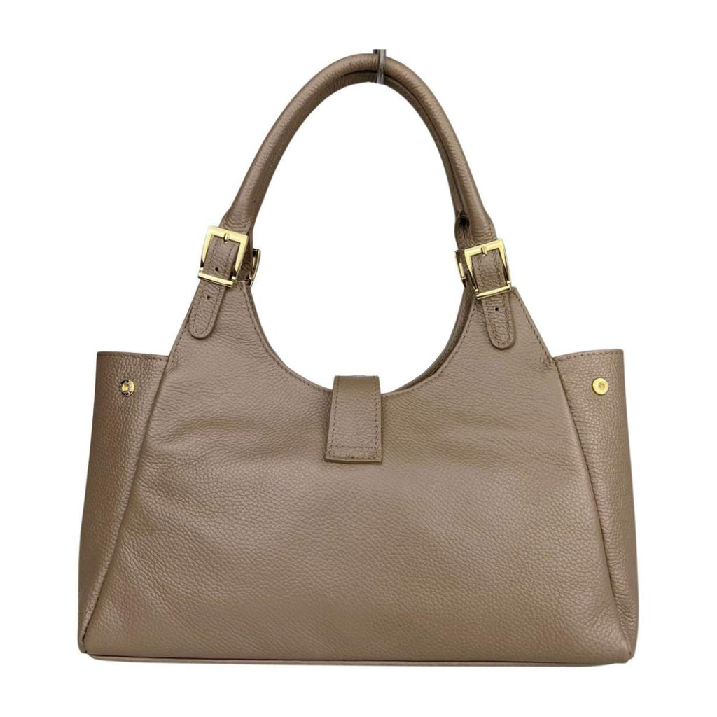 MI661 Dark Taupe Leather Shopper Bag