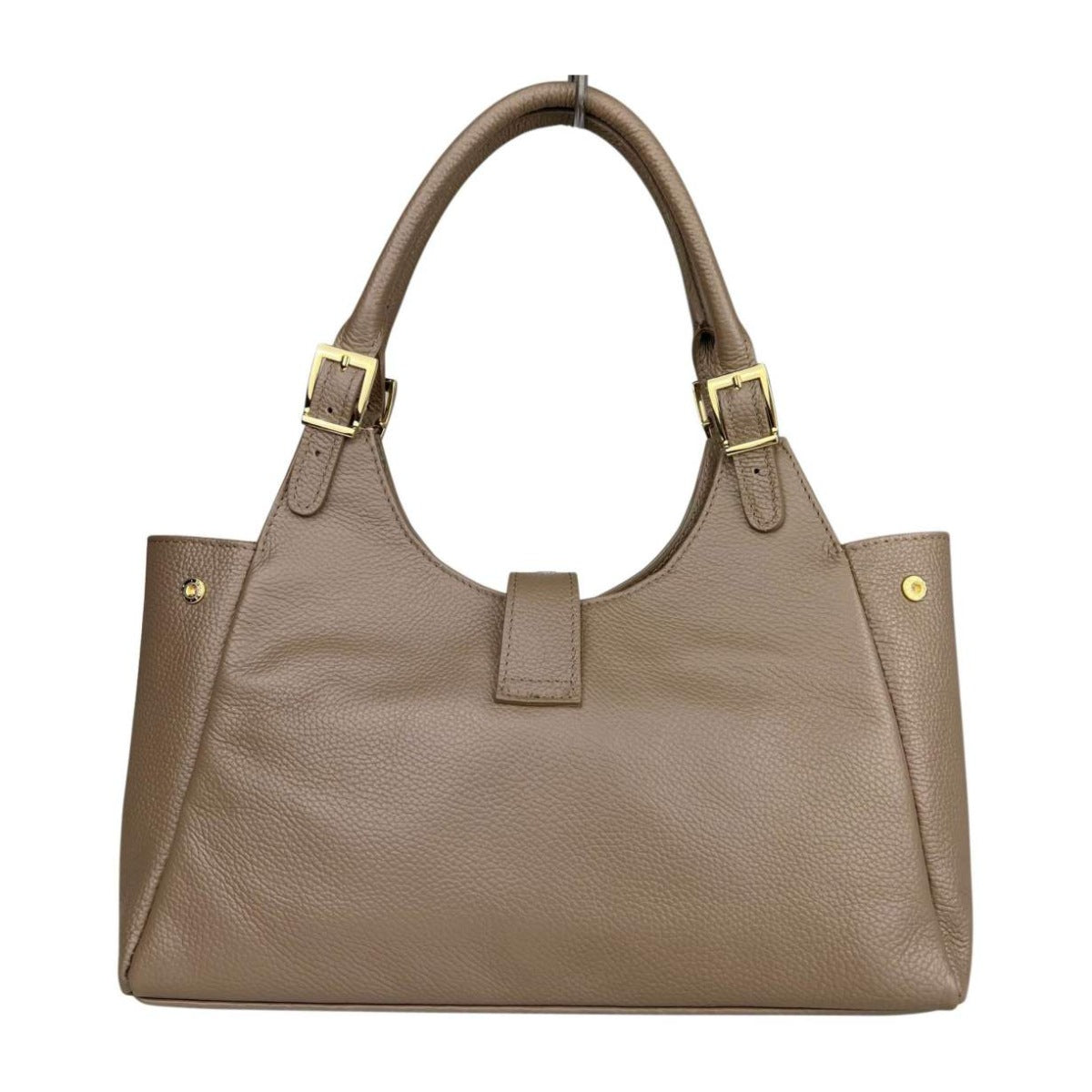 MI661 Dark Taupe Leather Shopper Bag