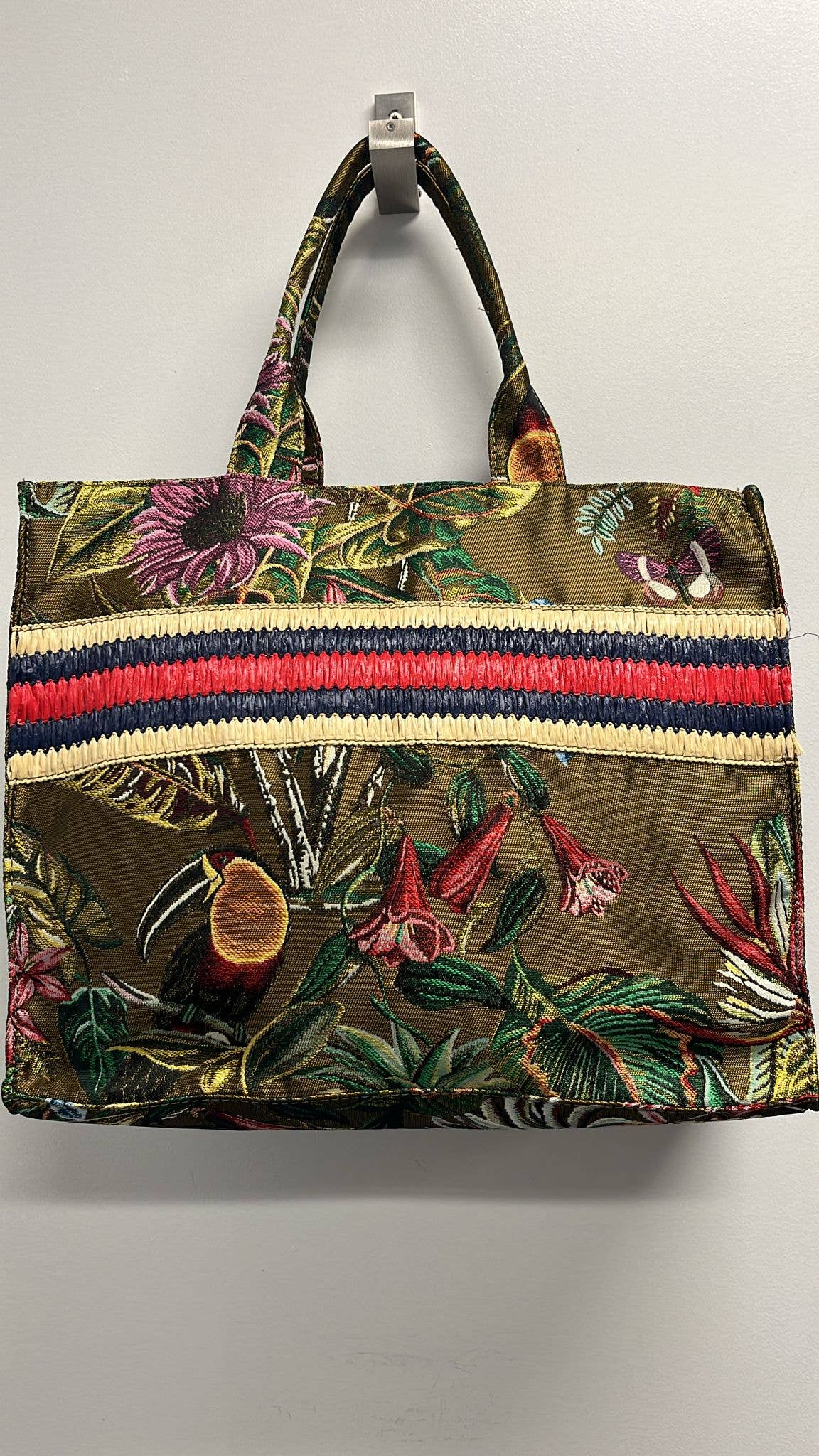 OF54 Italian TROPICAL Canvas Zipped Tote Bag JIJOU CAPRI