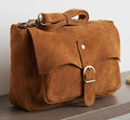 ZZ164 Cognac Suede Crossbody Bag