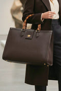 ZZ089 Brown XL Bamboo Handle Handbag