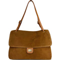 Mi309 Tan Suede Flap Bag
