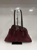 ST143 Burgundy Suede Shoulder Bag