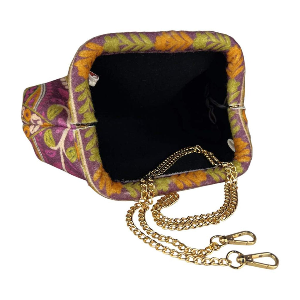 MI643 Plum Paisley Print Clutch Bag