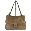 MI523 Dark Taupe Suede Flap Shoulder Bag