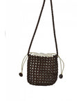 IT5804DB Woven Bucket Bag with Internal Pouch - Deep Brown