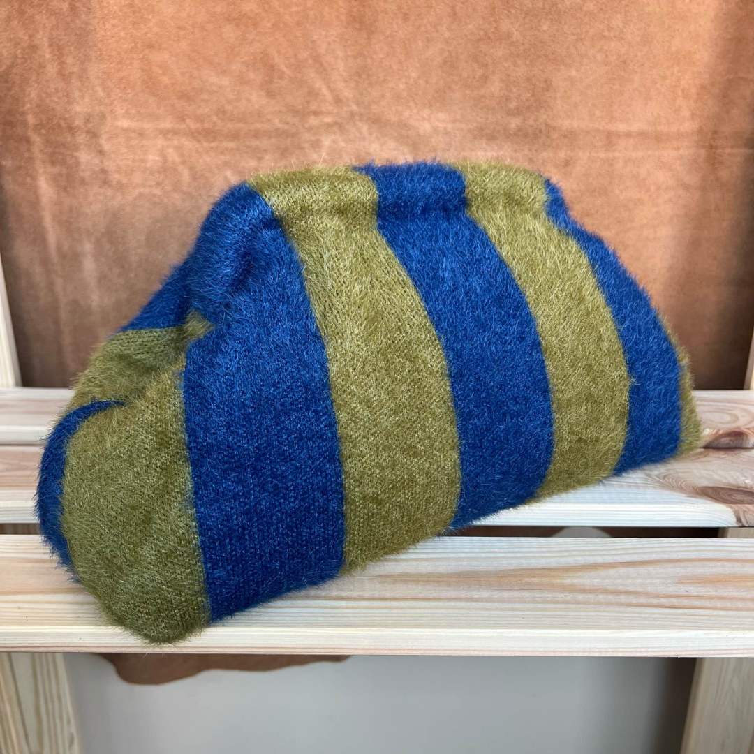 Mi071 Blue/Olive Striped Pochette