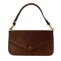 Mi314 Mocha Suede Pouch Bag