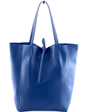 D22 Royal Blue Italian Basic  Leather Tote Bag JIJOU CAPRI