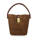 Mi127 Brown Suede Bucket Bag