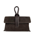 Mi110 Dark Brown Suede Knot Pochette