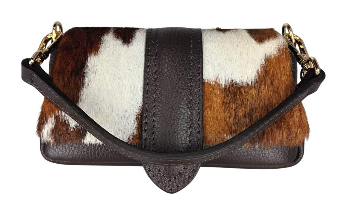 MI556 Cow Print Pony Hair Mini Flap Bag