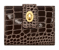 HE010 Dark Brown Croc Mini Wallet