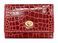 HE012 Burgundy Croc Leather Card Holder