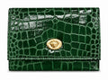 HE013 Forest Green Croc Leather Card Holder