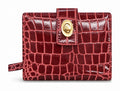 HE016 Burgundy Croc Bifold Wallet