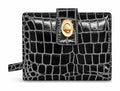 HE019 Black Croc Bifold Wallet