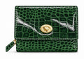 HE021 Forest Green Croc Flap Wallet