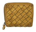 HE024 Mustard Woven Zip Wallet
