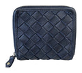 HE027 Navy Woven Zip Wallet