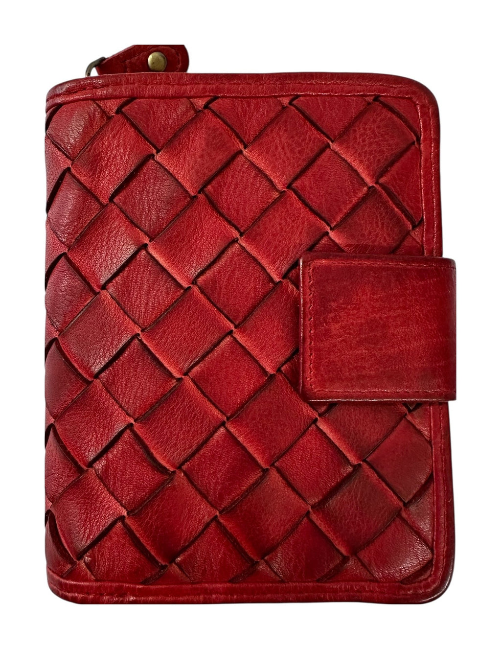 HE035 Red Woven Snap Wallet