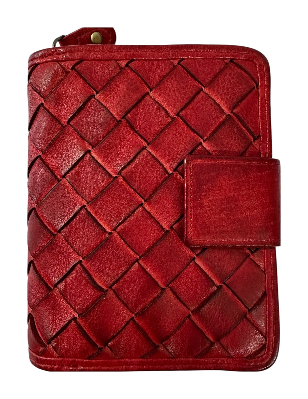 HE035 Red Woven Snap Wallet