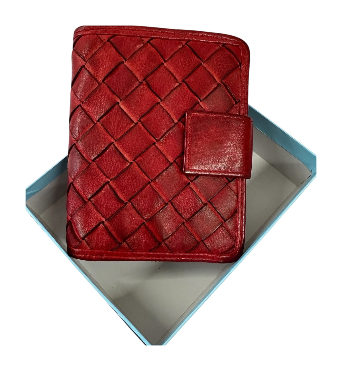 HE035 Red Woven Snap Wallet