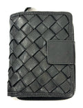 HE042 Black Woven Snap Wallet