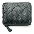 HE044 Forest Green Braided Zip Wallet